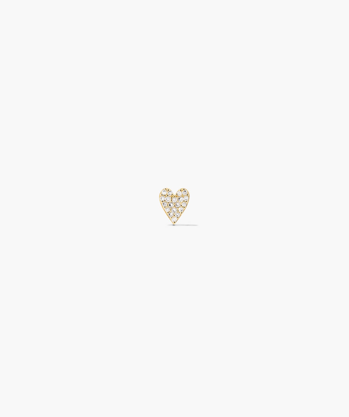 Piercing Studio - Single PavÃ© Diamond Heart Flat Back Stud