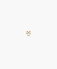 Piercing Studio - Single PavÃ© Diamond Heart Flat Back Stud
