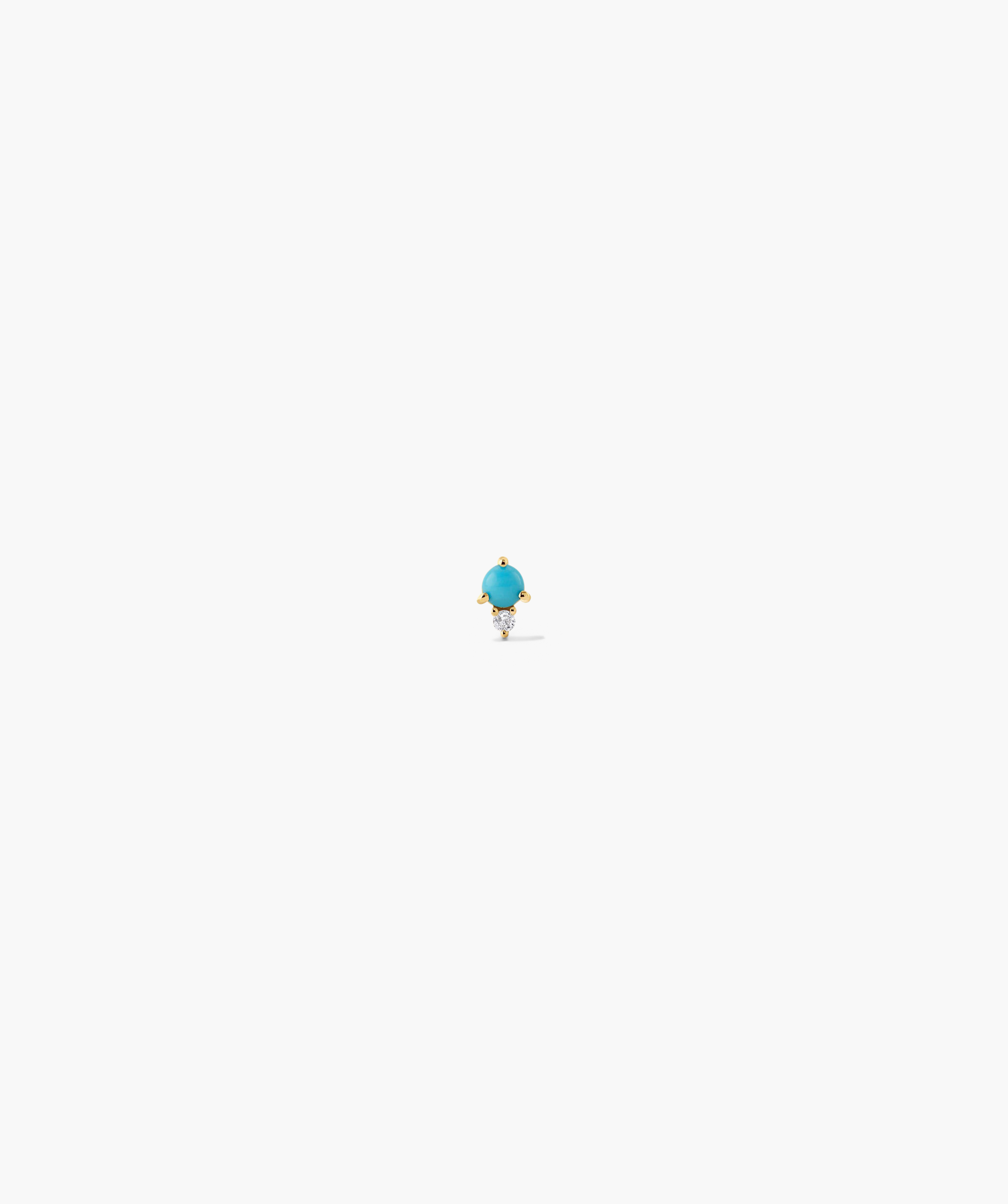 Piercing Studio - Single Turquoise Diamond Droplet Flat Back Stud