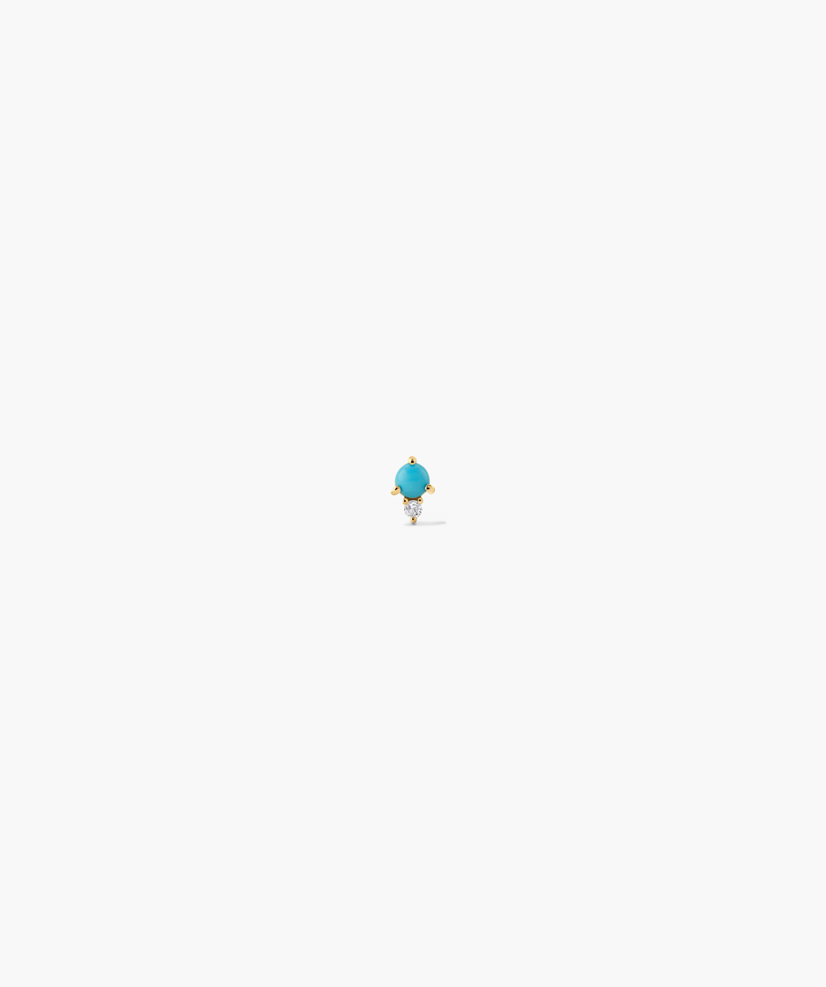 Piercing Studio - Single Turquoise Diamond Droplet Flat Back Stud