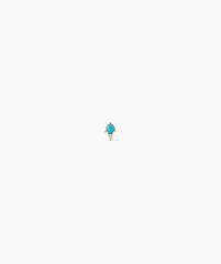 Piercing Studio - Single Turquoise Diamond Droplet Flat Back Stud