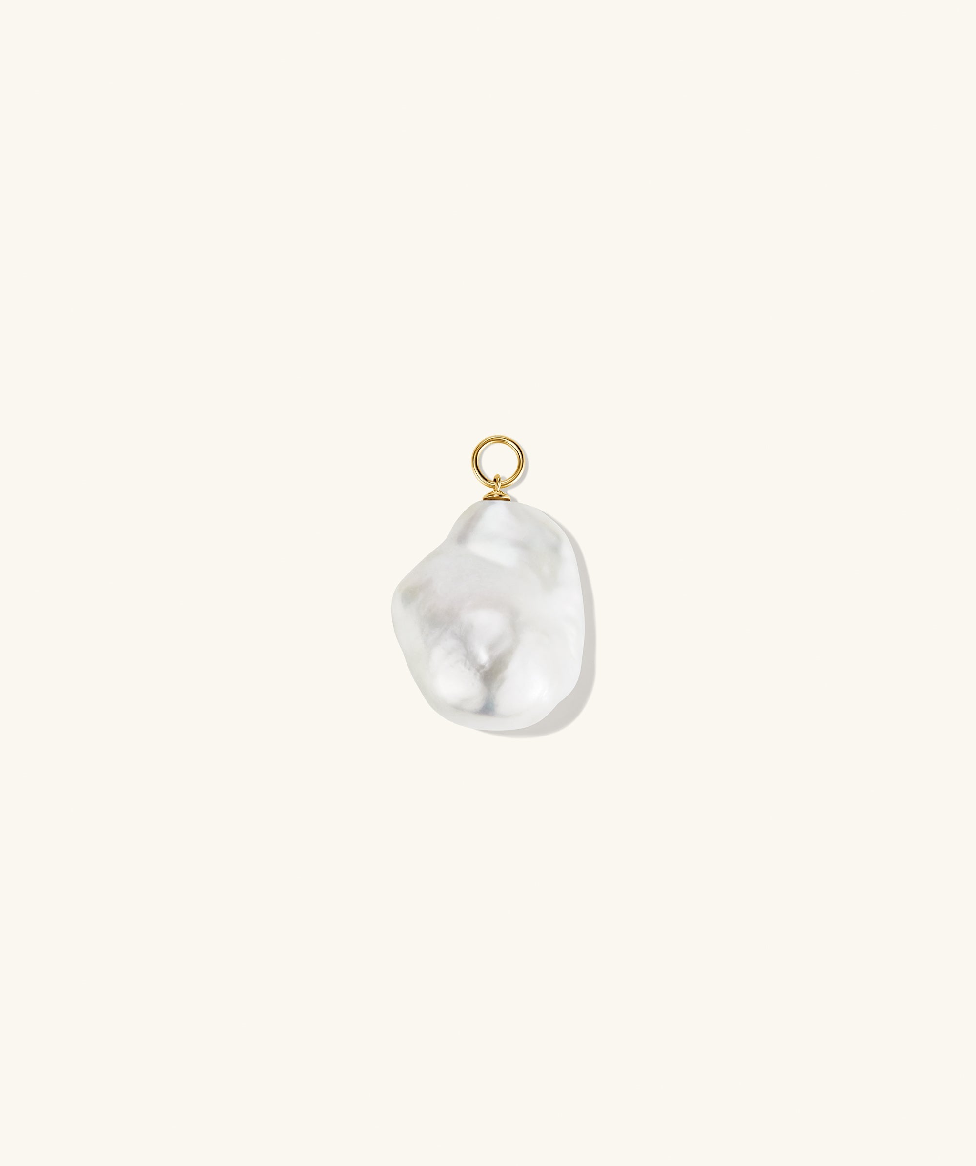 Oversized Baroque Pearl Hoop Charm featuring an irregular, sculptural pearl design, ideal for pairing with Bold Small Hoops or Remy Gemstone Charm Hoops.