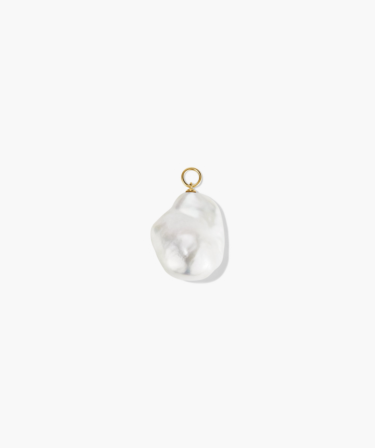 Single Oversized Baroque Pearl Hoop Charm