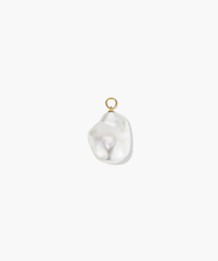 Single Oversized Baroque Pearl Hoop Charm