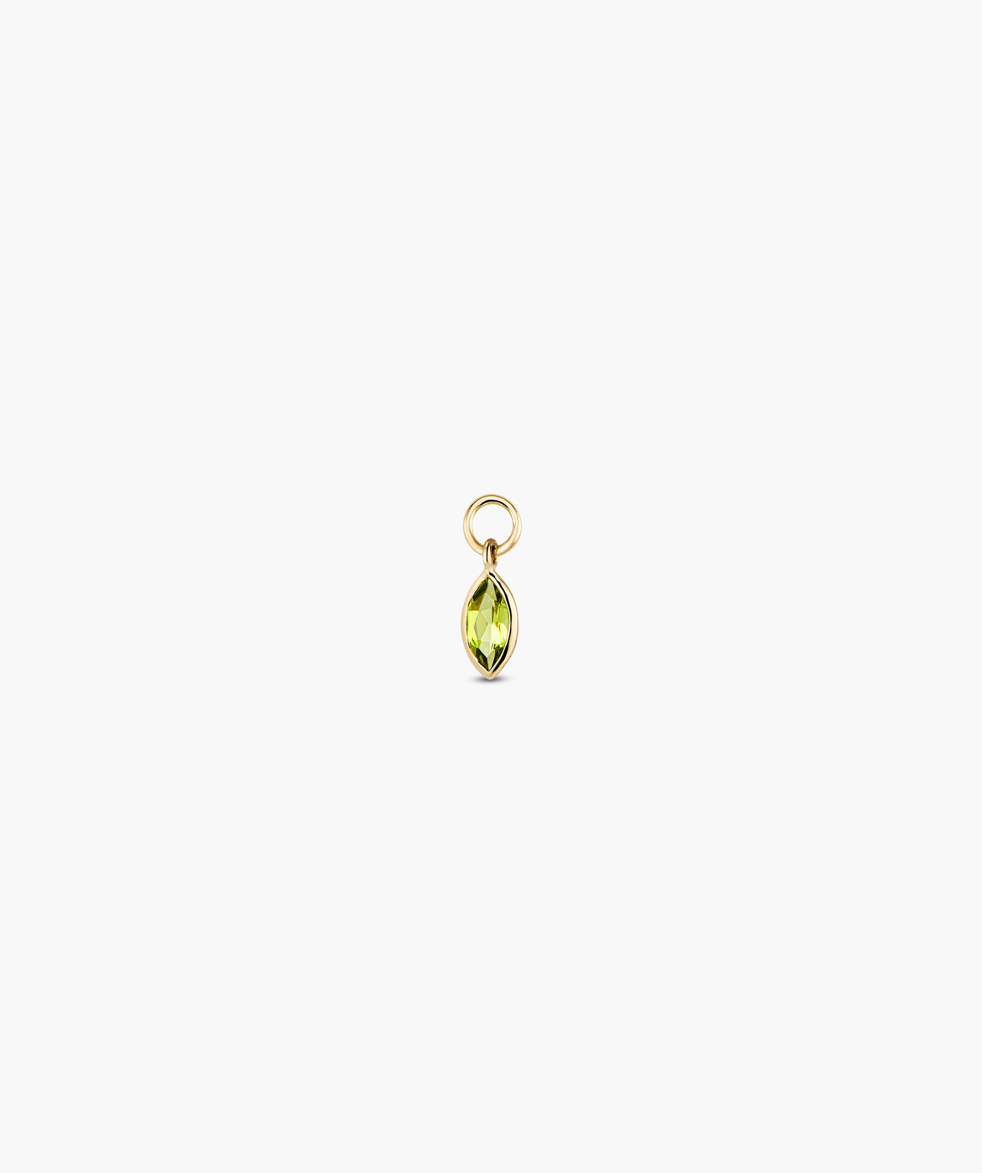 Marquise Gemstone Hoop Charm close-up, showcasing a shining gemstone designed to attach to hoops like the Bold Hoops. Single charm, hoop not included.