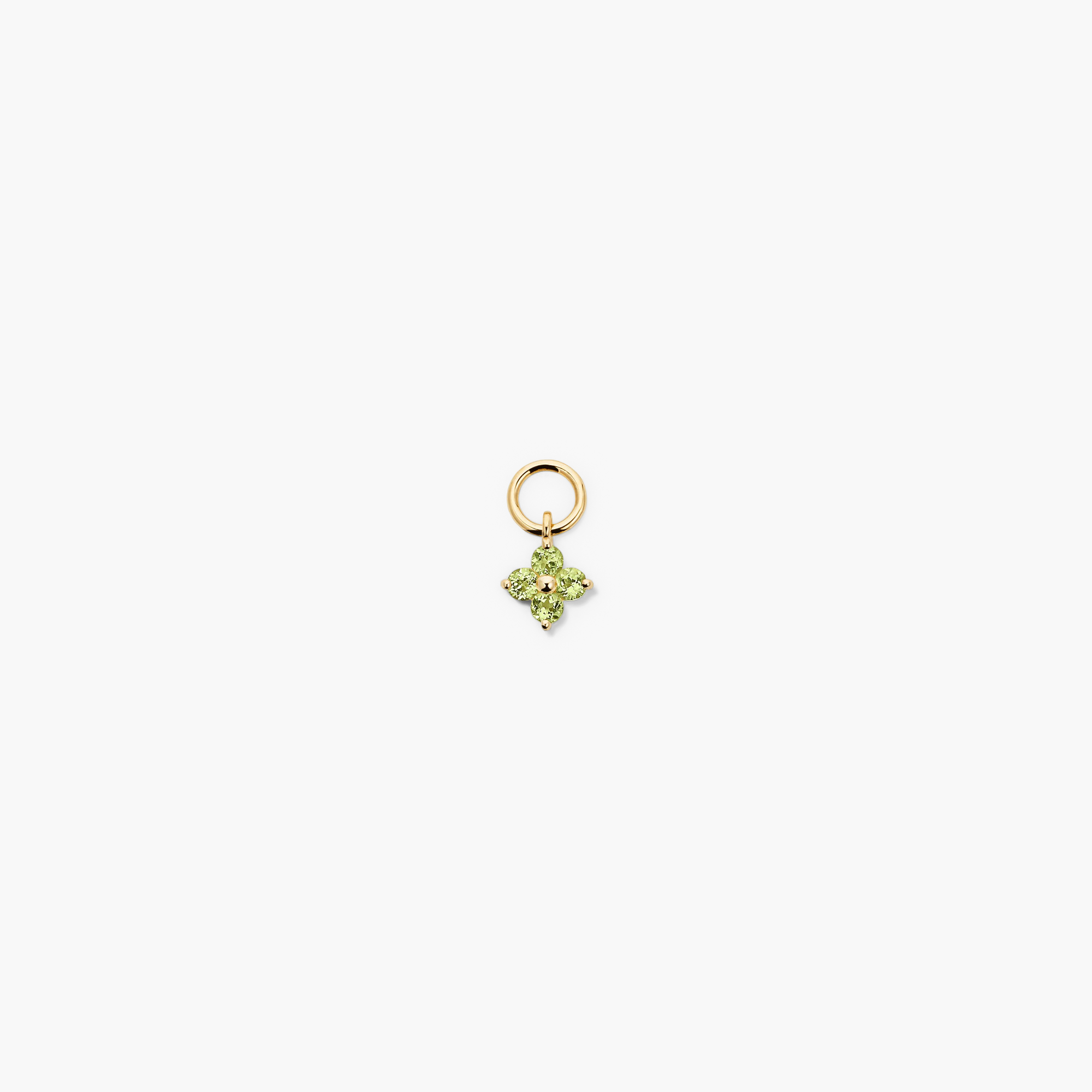 Close-up of the Single Gemstone Cluster Hoop Charm, featuring a detailed pendant design ideal for adding a personalized touch to everyday hoops.