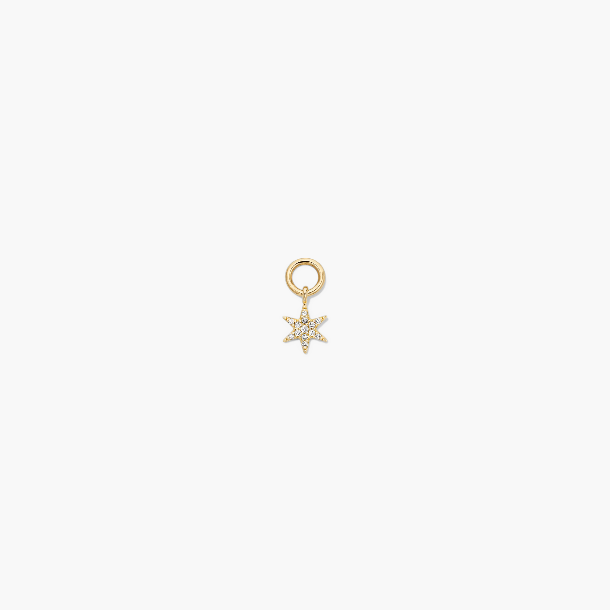 Single PavÃ© Diamond Star Hoop Charm