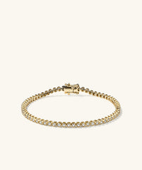 Bezel Lab Grown Diamond Tennis Bracelet featuring bezel-set lab grown diamonds, handcrafted in 14k solid gold, offering a sparkling, ethical, and high-value fashion accessory.