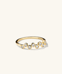 Bezel Lab Grown Diamond Zig-Zag Ring in 14k gold, featuring ethically produced lab grown diamonds in a unique zig-zag design.