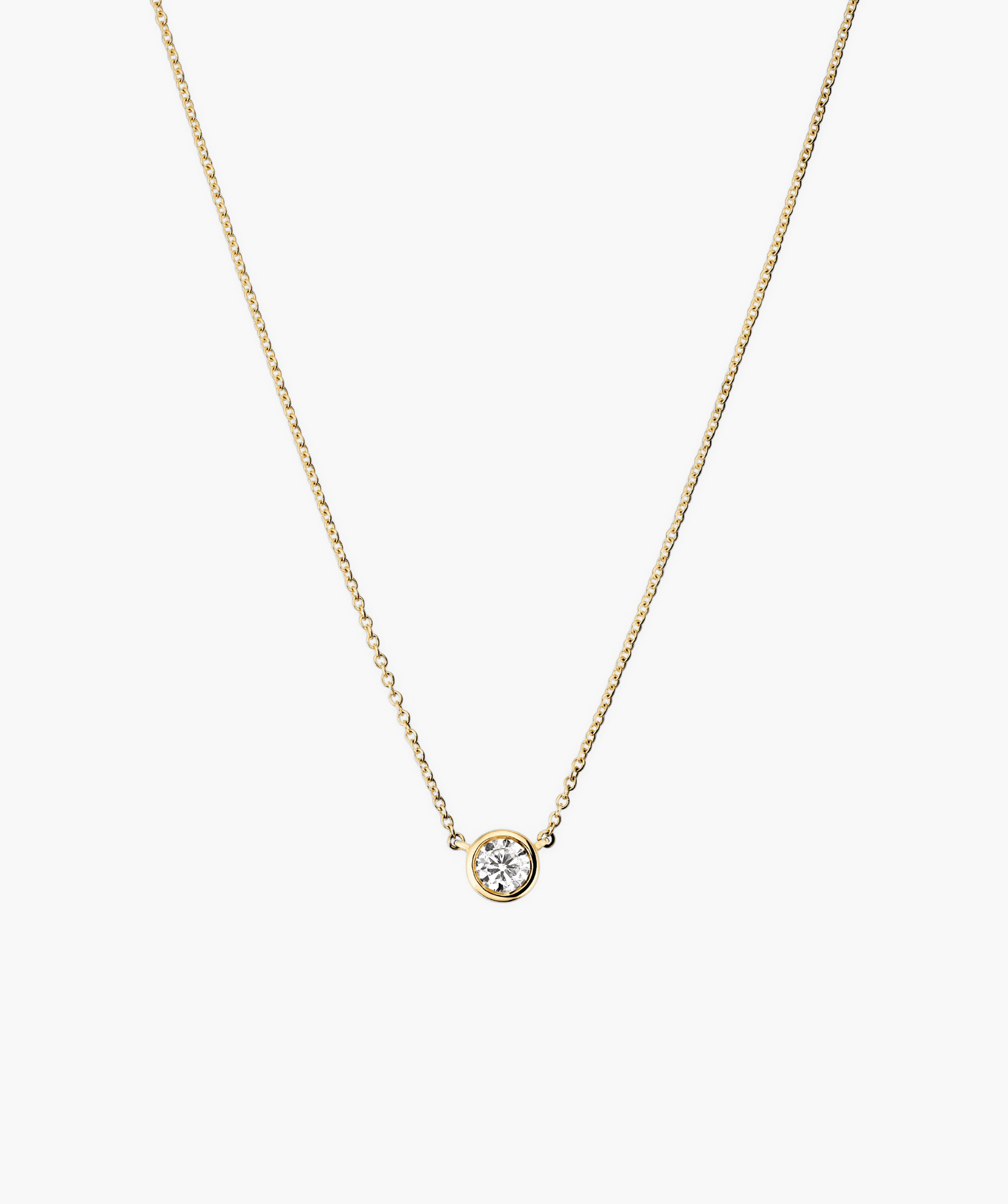 Bezel Lab Grown Diamond Necklace 0.25 ct