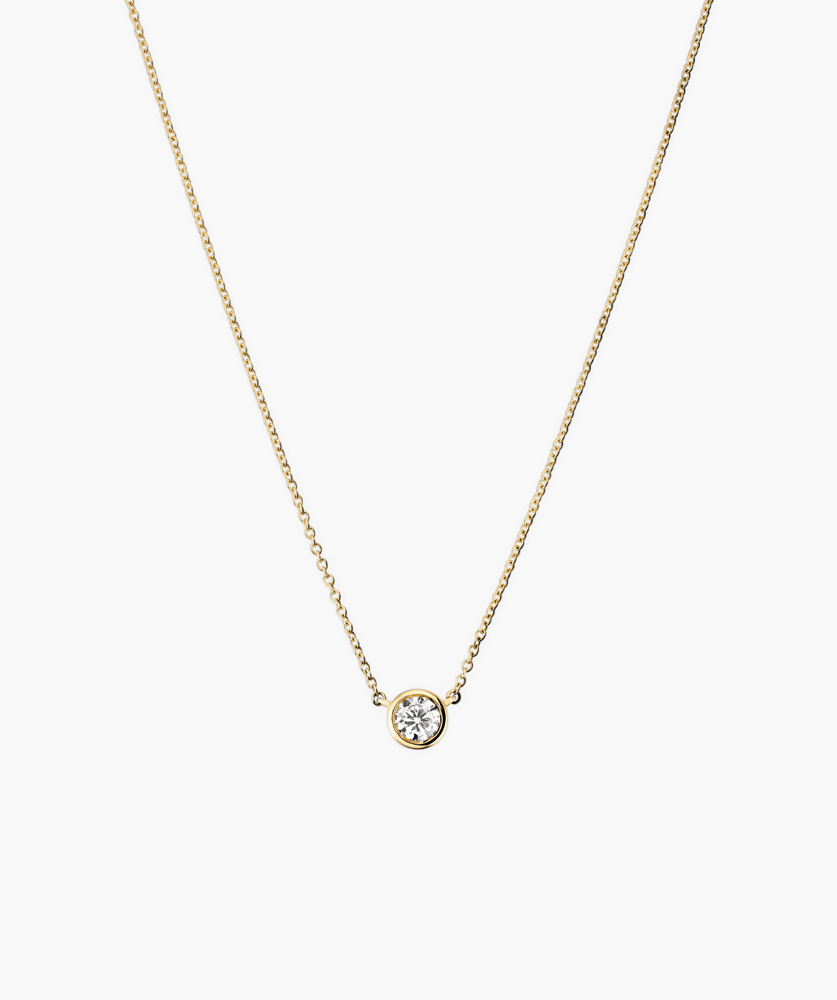 Bezel Lab Grown Diamond Necklace 0.25 ct