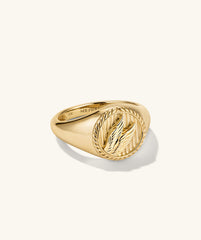 Victory Signet Ring featuring wing motifs, symbolizing strength and agility, inspired by Nike, the Greek goddess of victory.