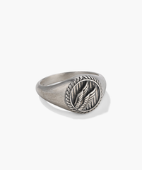 Victory Signet Ring featuring silver wings, symbolizing strength and agility, inspired by Nike, the Greek goddess of victory.