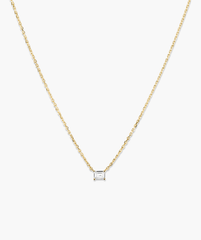 Lab Grown Sapphire Baguette Necklace