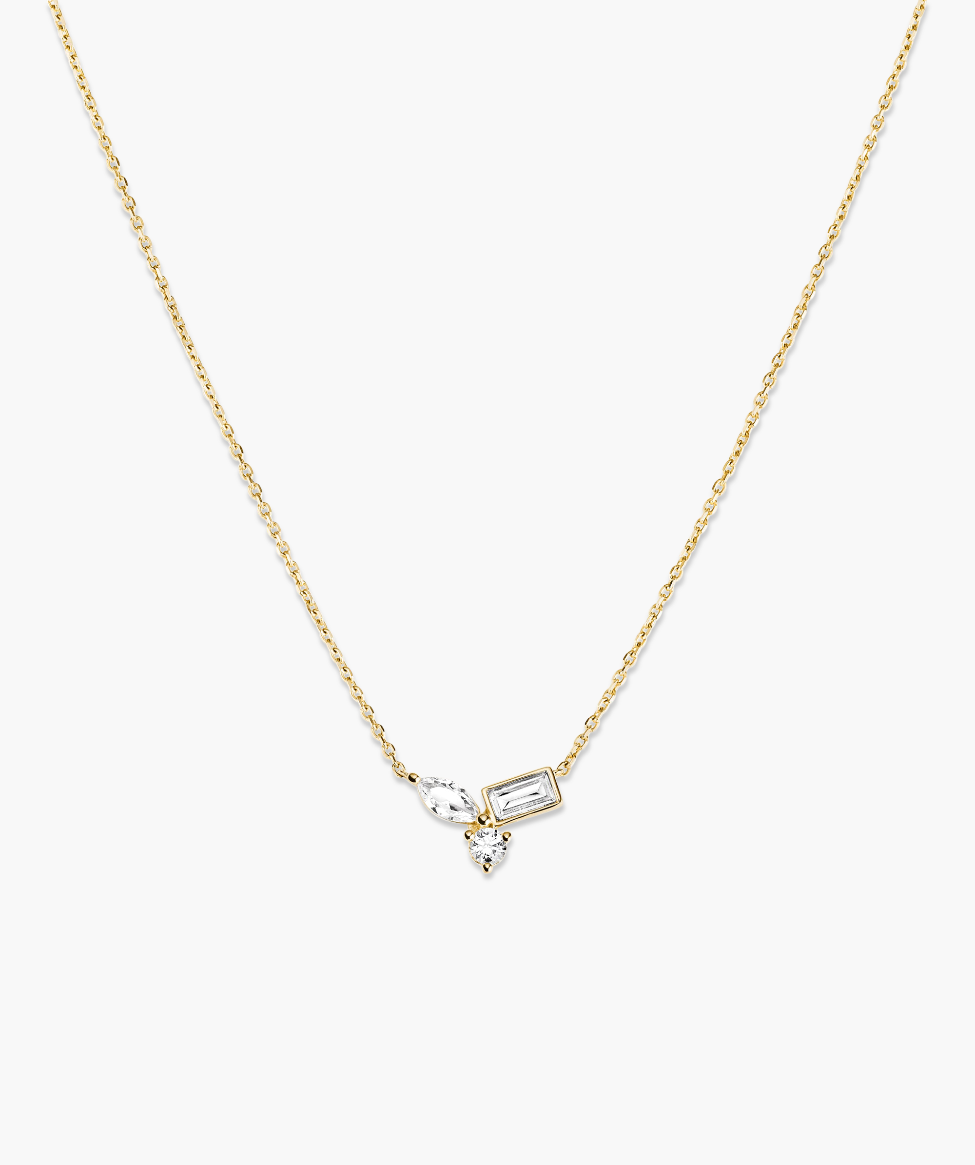 Lab Grown Sapphire Cluster Necklace