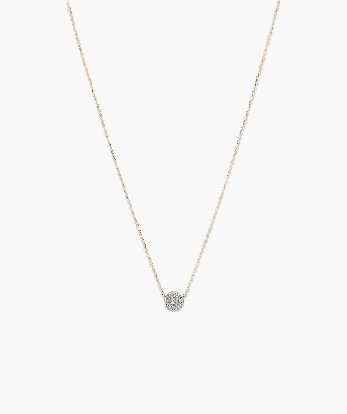 Large PavÃ© Diamond Round Necklace