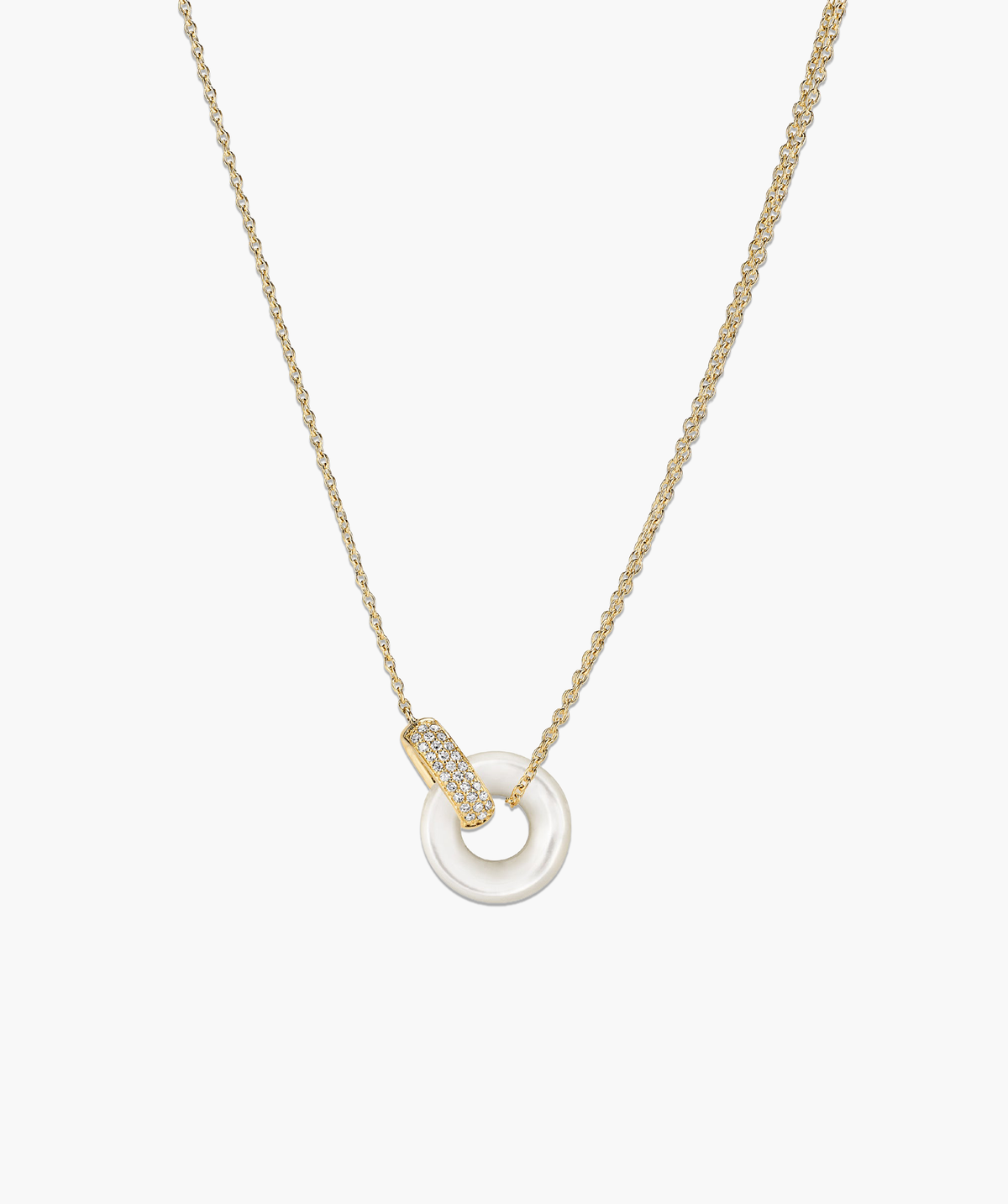 Linked PavÃ© Diamond Pearl Necklace