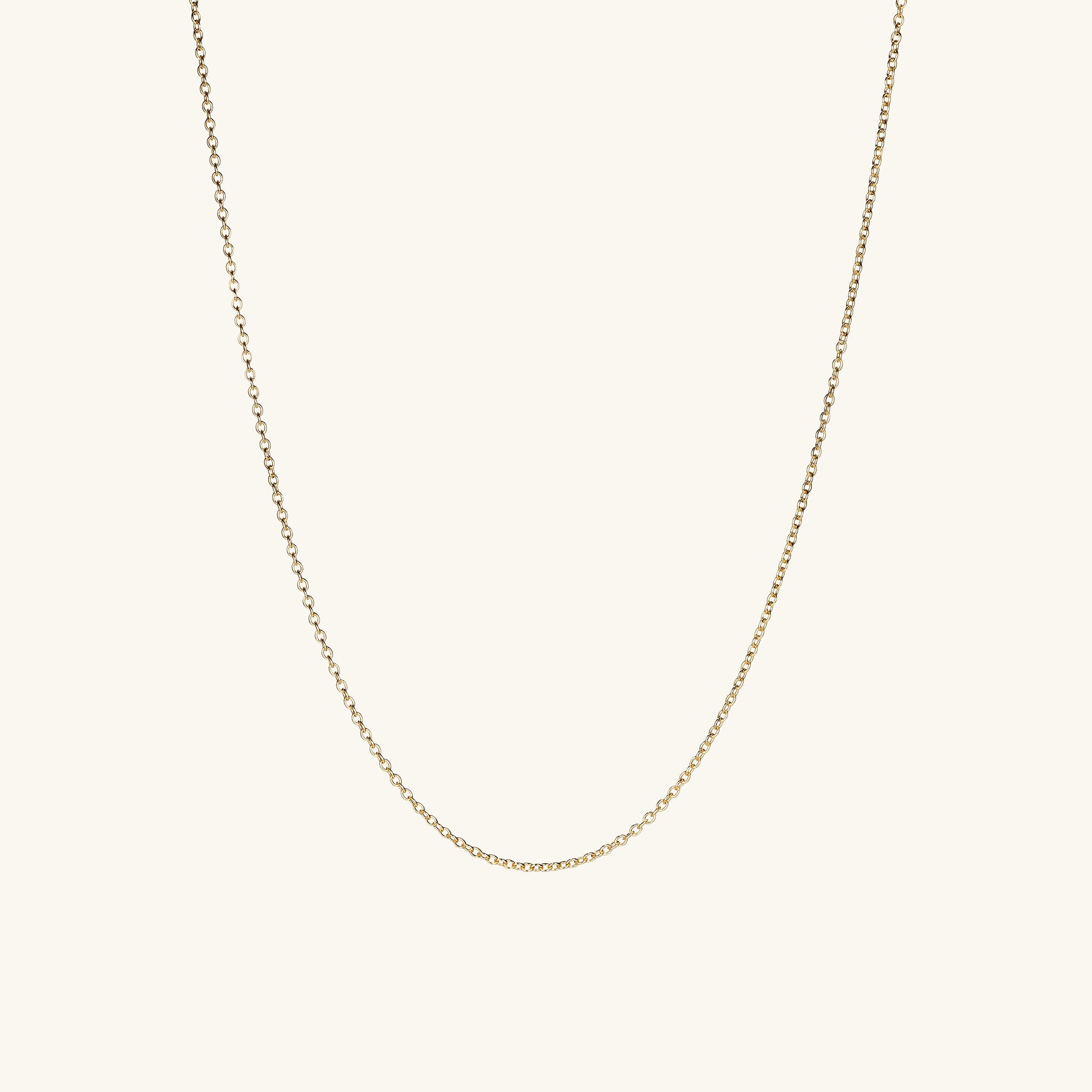 Cable Chain Necklace in 14k solid yellow gold, featuring a delicate chain design, perfect as a timeless fashion accessory.