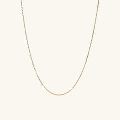 Cable Chain Necklace in 14k solid yellow gold, featuring a delicate chain design, perfect as a timeless fashion accessory.