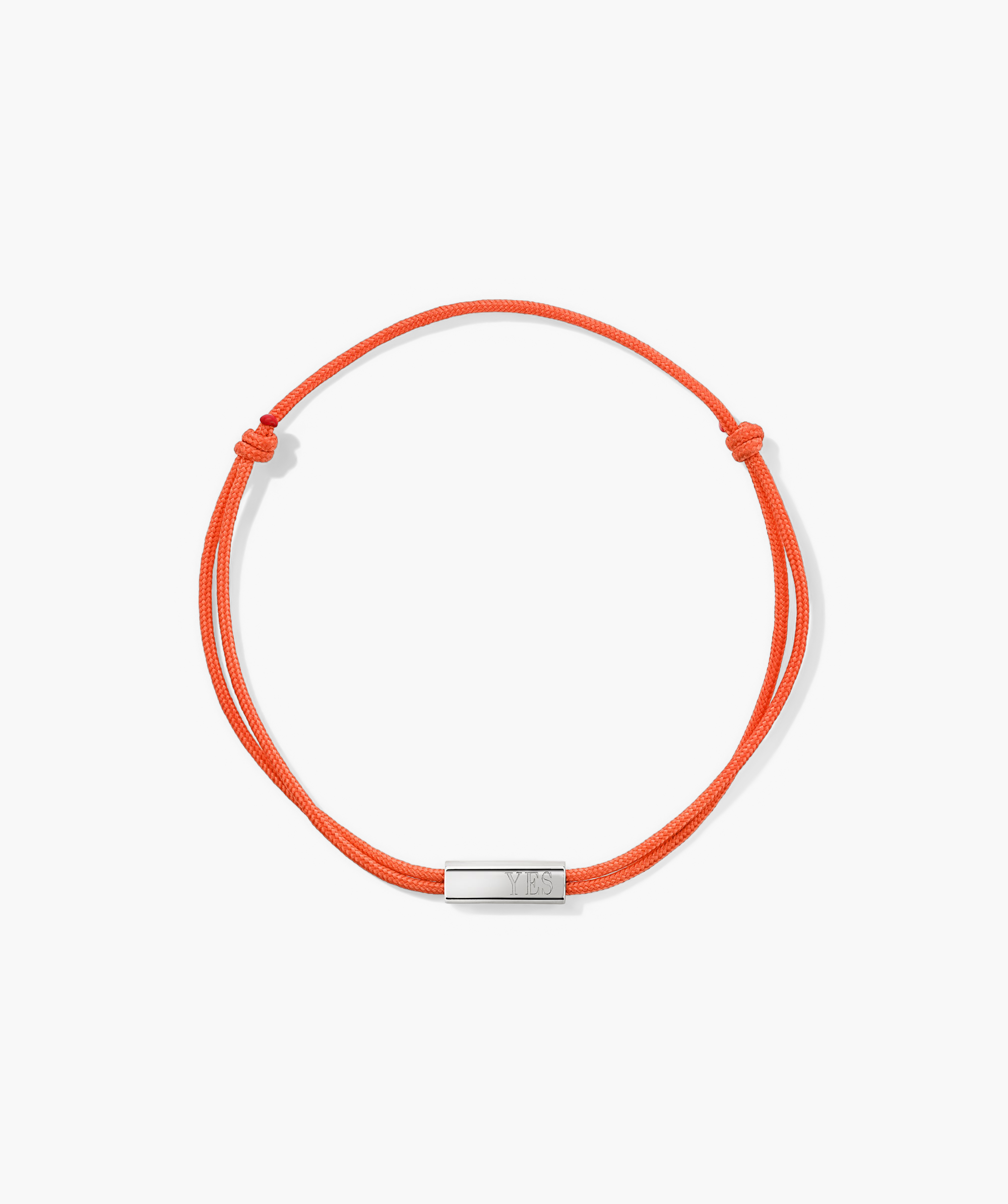 Bar Cord Bracelet featuring a red string with a silver clasp, designed to be your new signature accessory. Close-up highlights its elegant and minimalist charm.