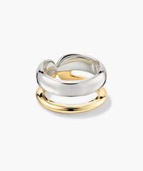 Duet Mixed Ring: A handcrafted ring featuring 18k gold vermeil and sterling silver, showcasing a dual-width design from the Duet collection.