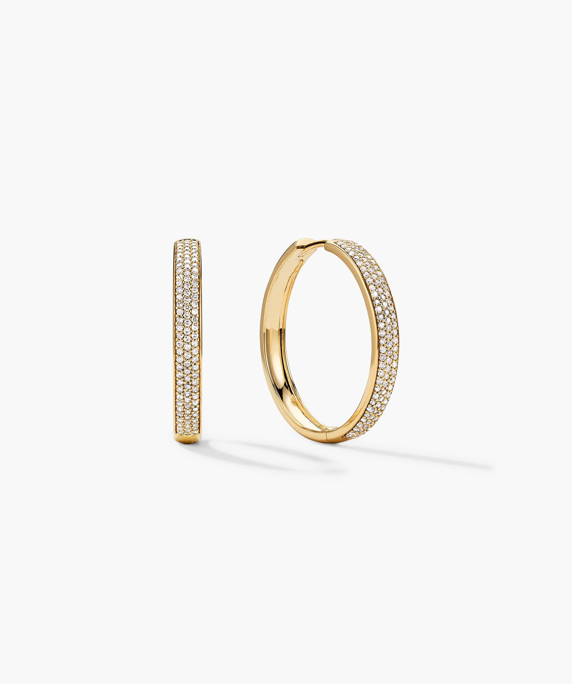 Bold PavÃ© Diamond Large Hoops