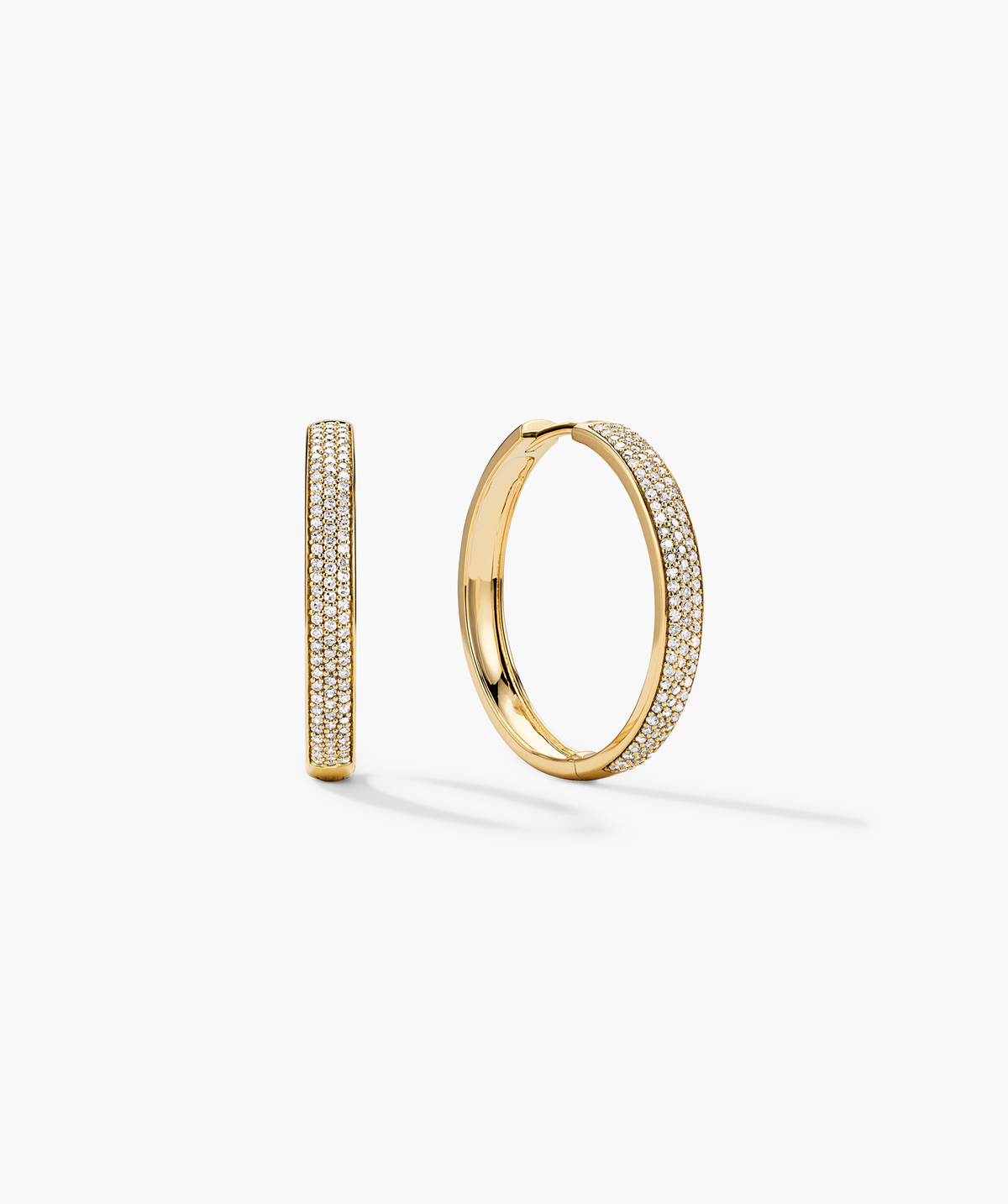 Bold PavÃ© Diamond Large Hoops
