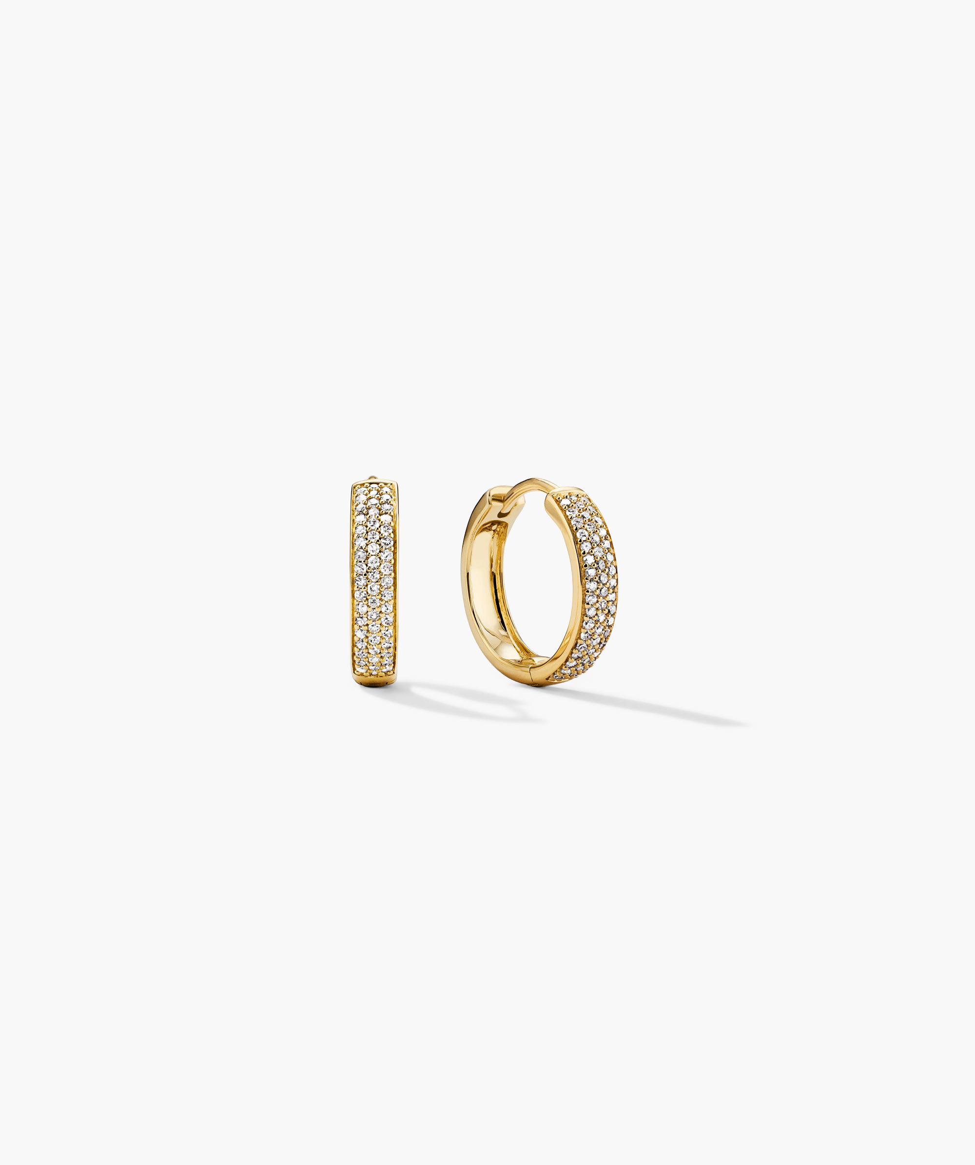 Bold PavÃ© Diamond Small Hoops