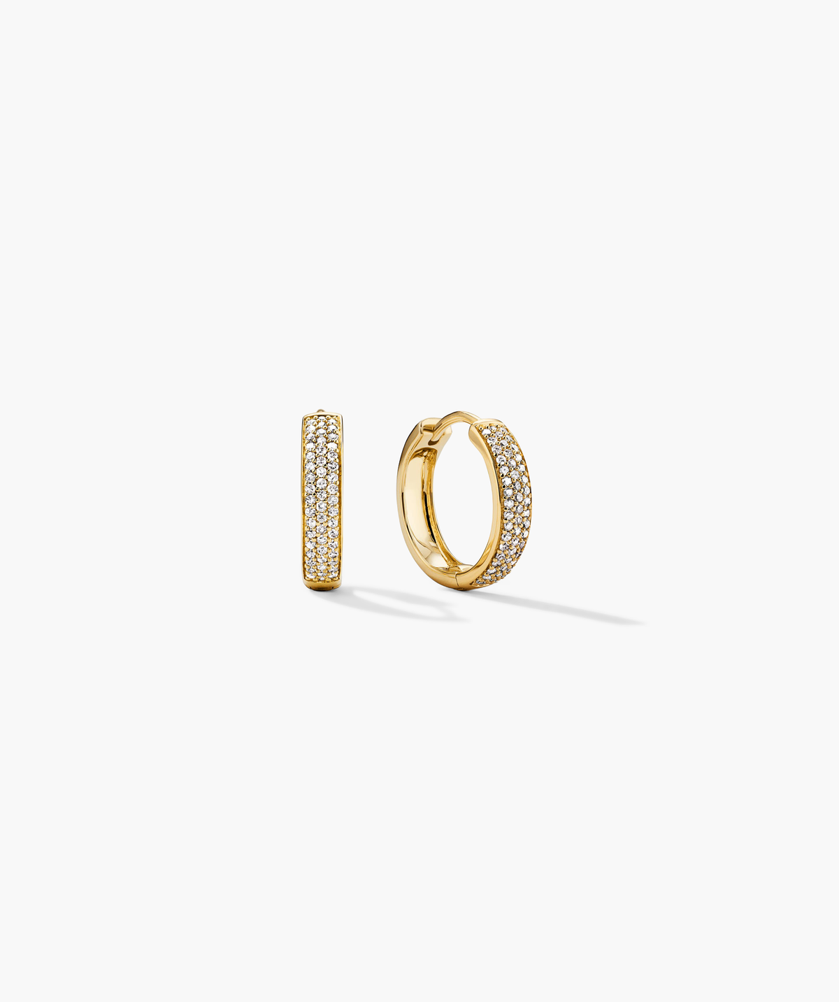 Bold PavÃ© Diamond Small Hoops