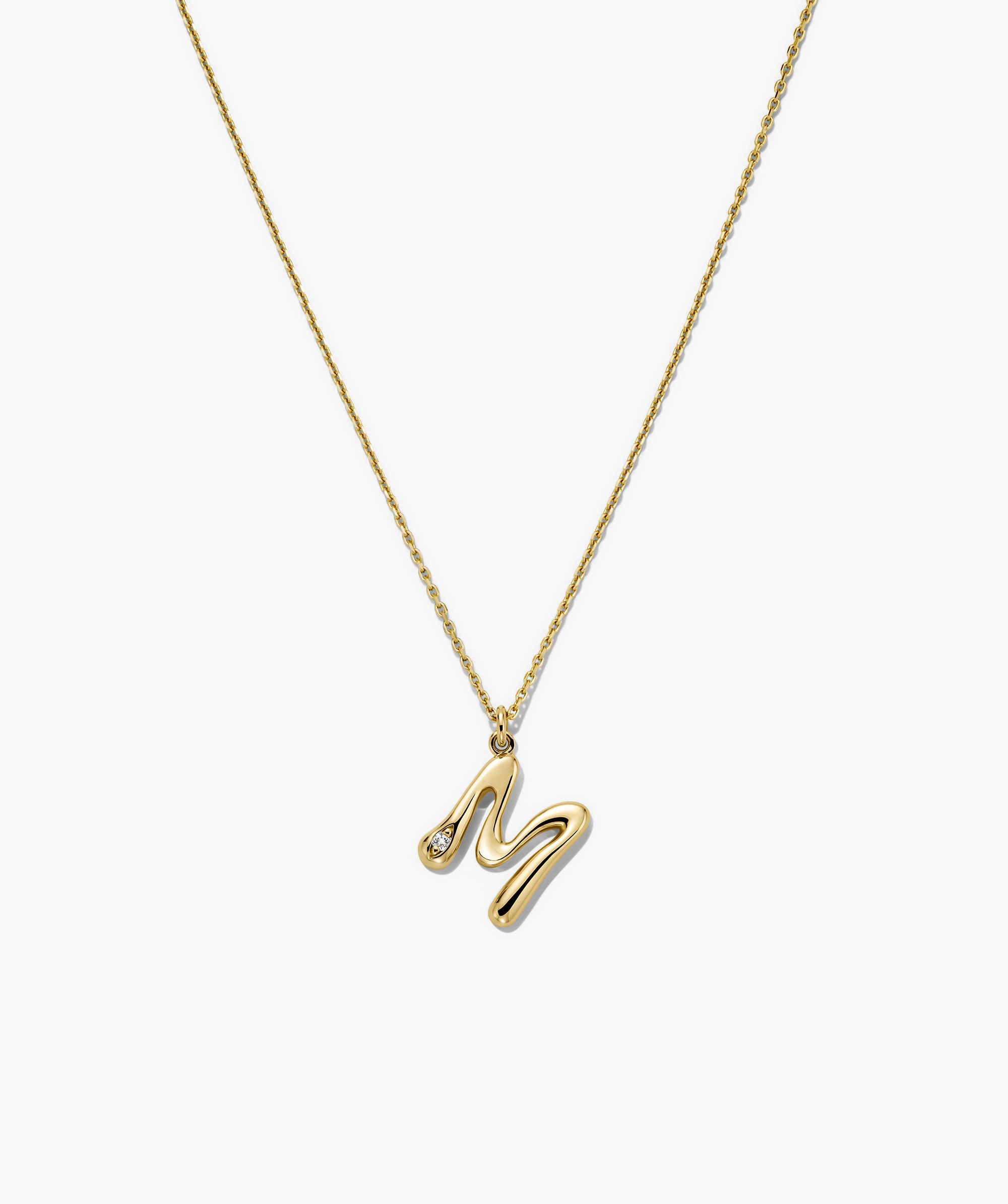 Organic DÃ´me Liquid Letter Pendant Necklace