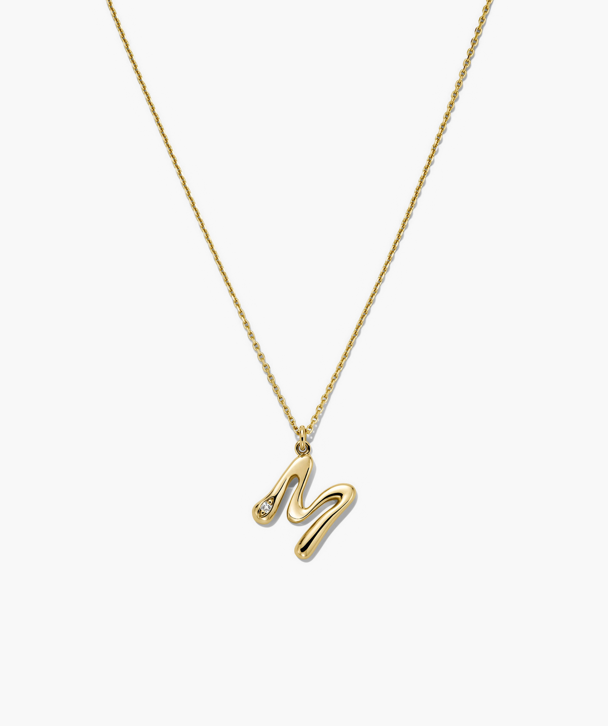 Organic DÃ´me Liquid Letter Pendant Necklace