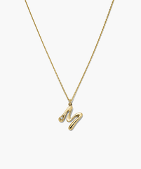 Organic DÃ´me Liquid Letter Pendant Necklace