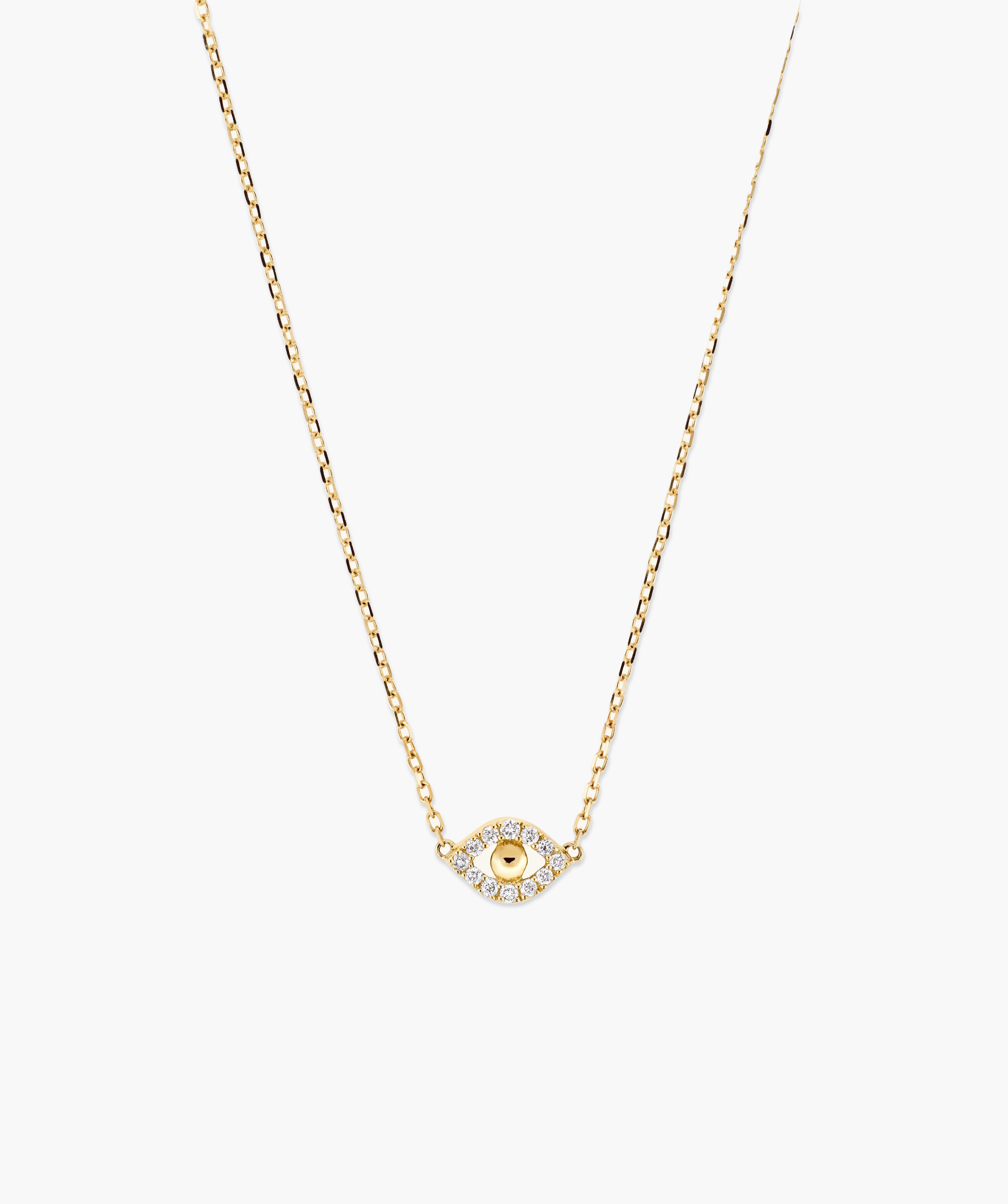 PavÃ© Diamond Evil Eye Necklace