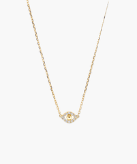 PavÃ© Diamond Evil Eye Necklace