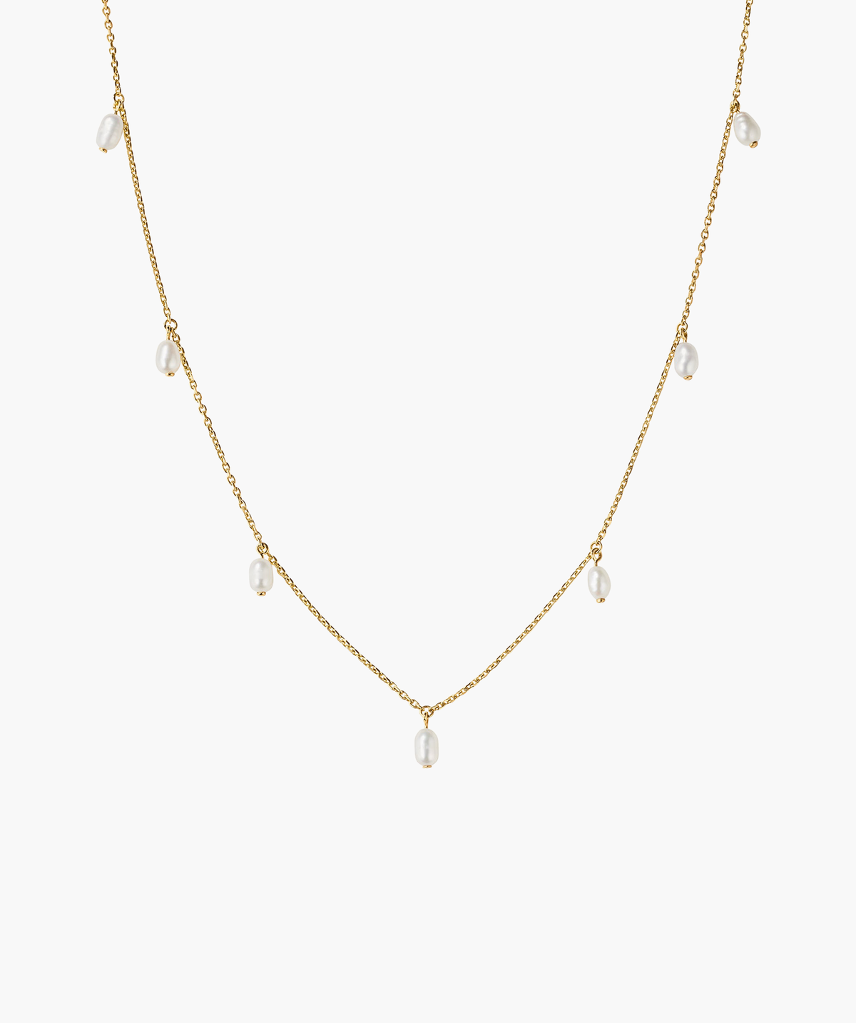 Tiny Pearl Station Necklace