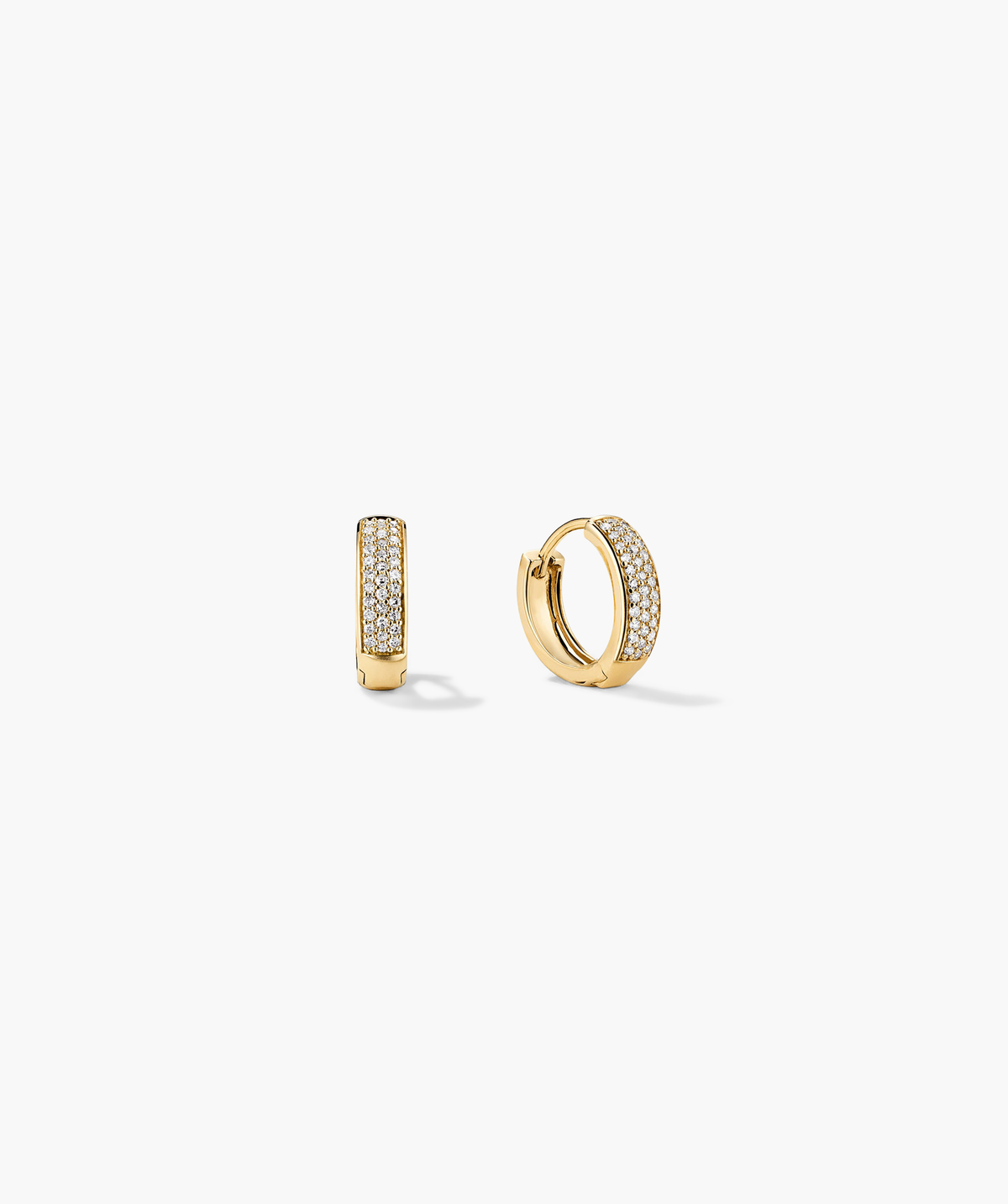 Bold PavÃ© Diamond Huggie Hoops
