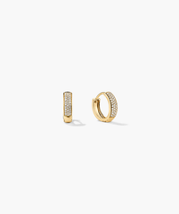 Bold PavÃ© Diamond Huggie Hoops