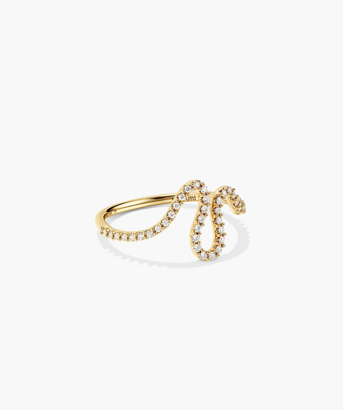 Interconnected Wave PavÃ© Diamond Ring