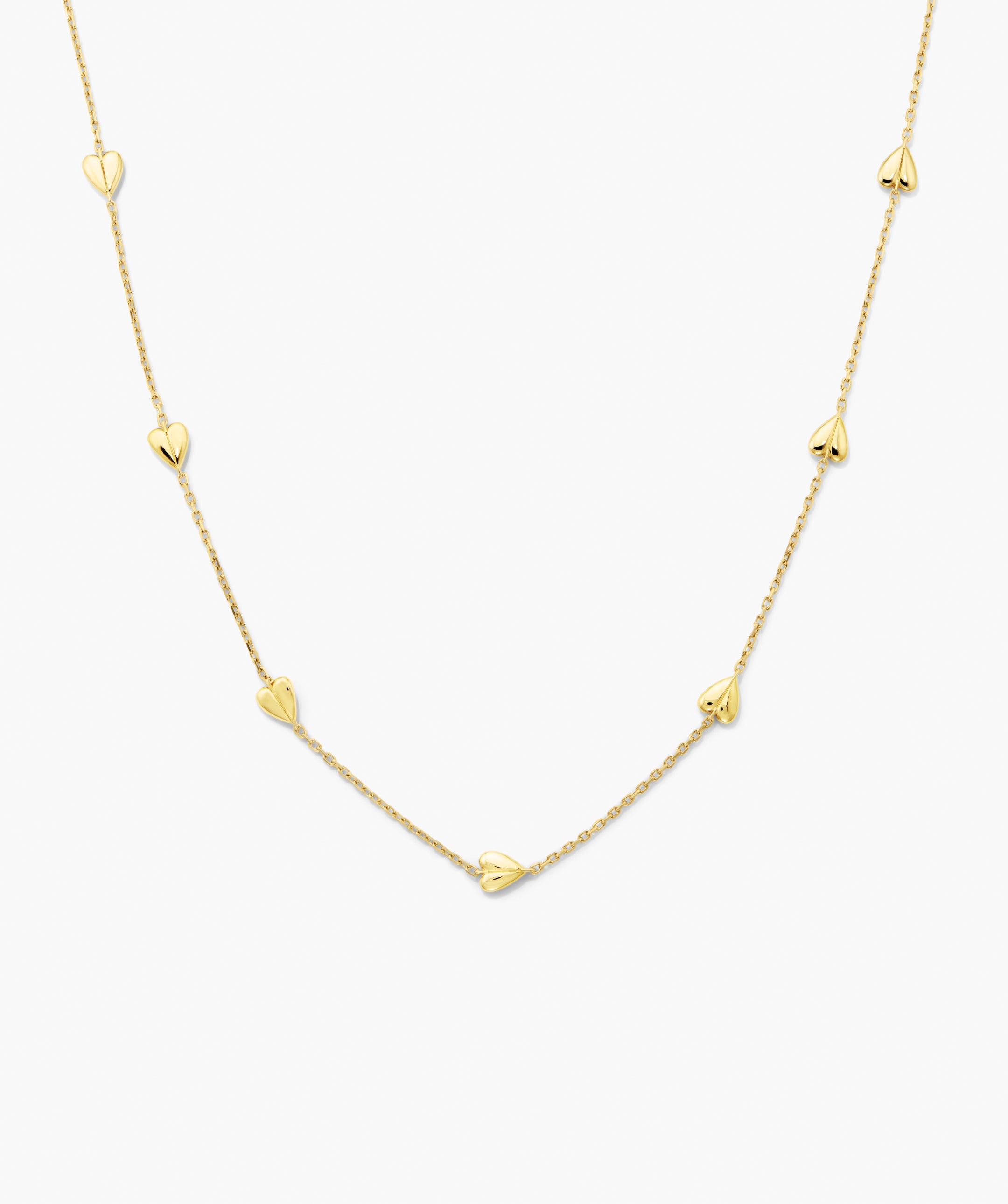 Puffy Heart Station Necklace