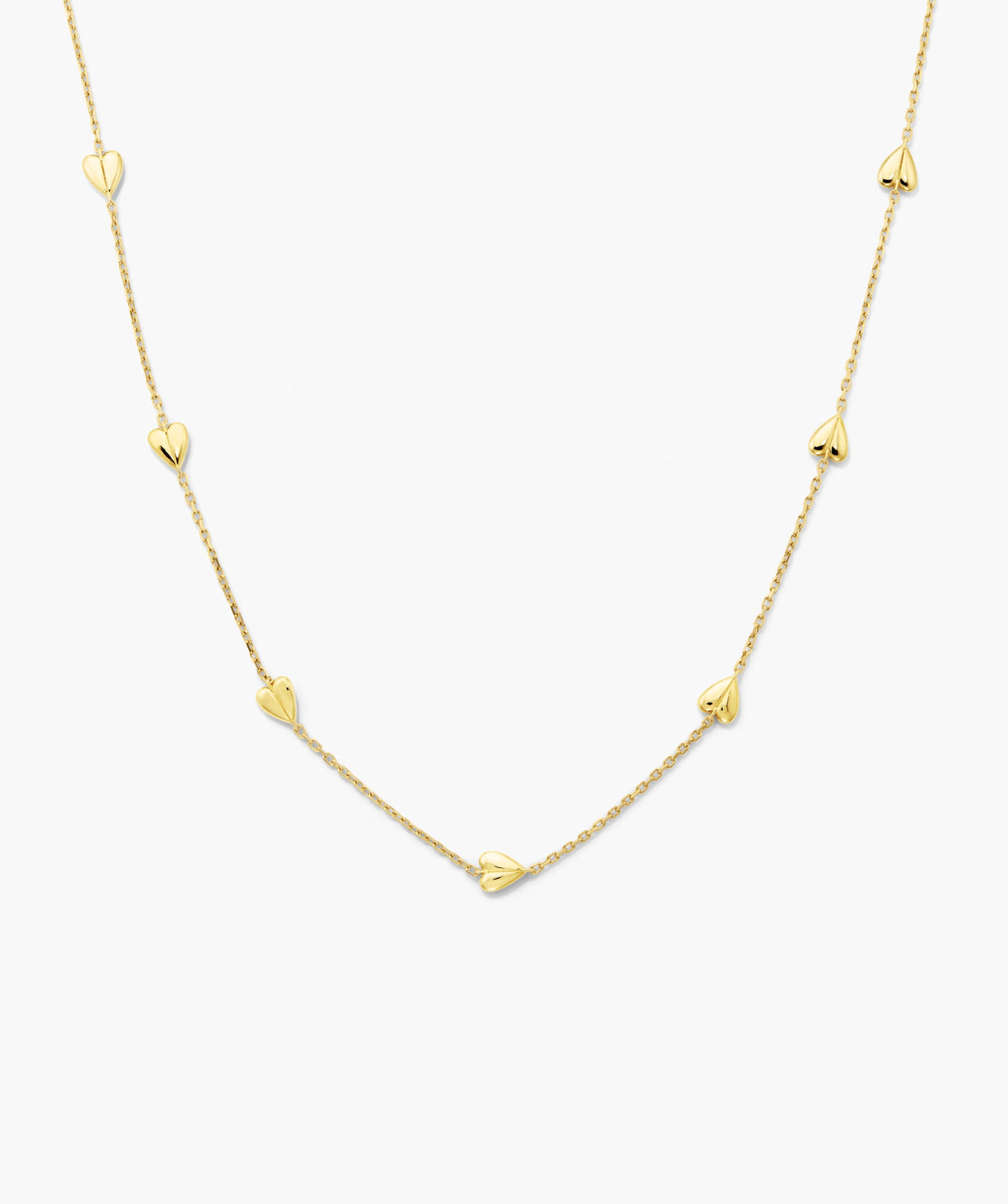 Puffy Heart Station Necklace