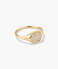 PavÃ© Diamond Signet Pinky Ring
