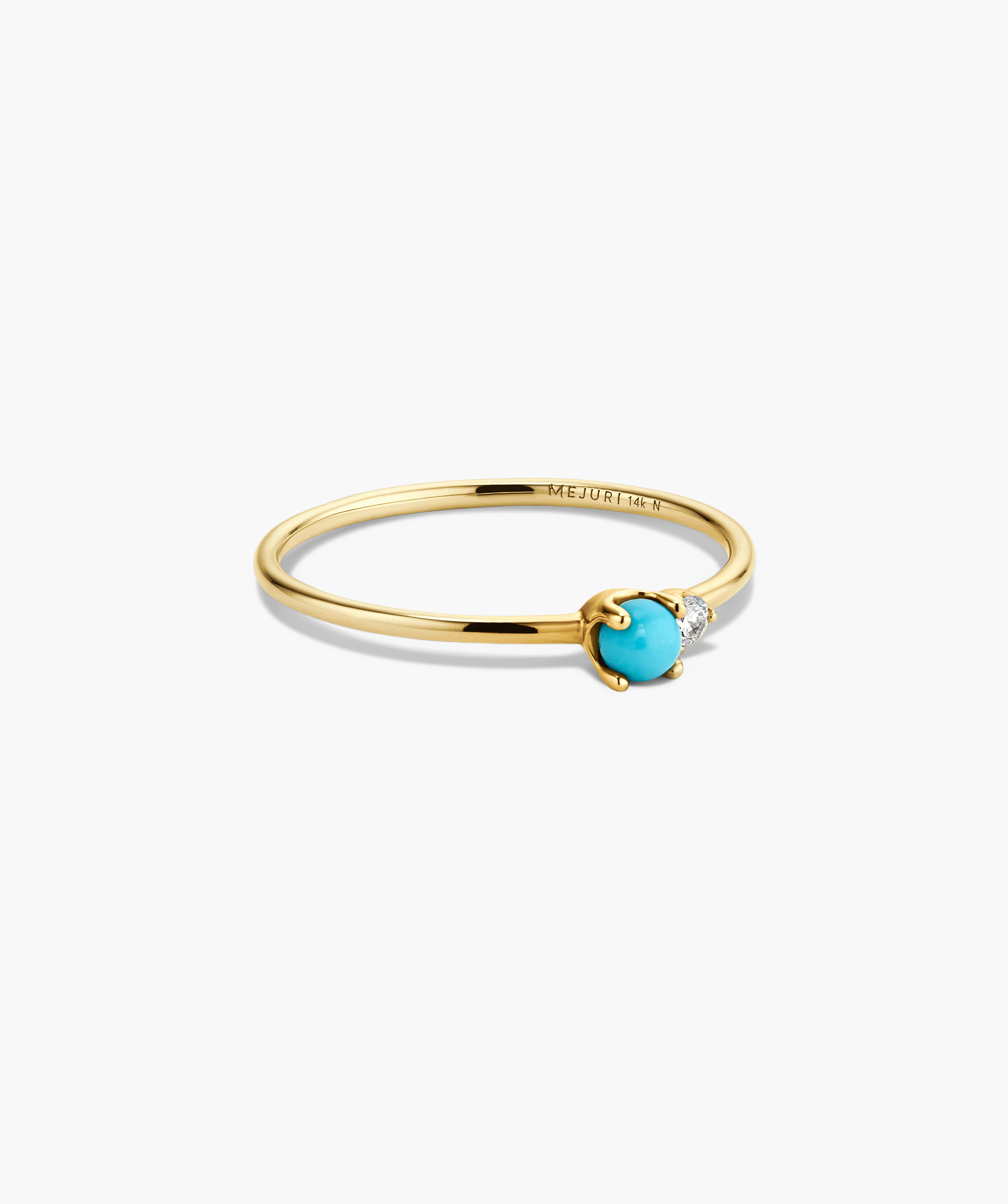 Beverly Ring featuring a sleek design with a gemstone and diamond, perfect for stacking or wearing alone as a versatile fashion accessory.