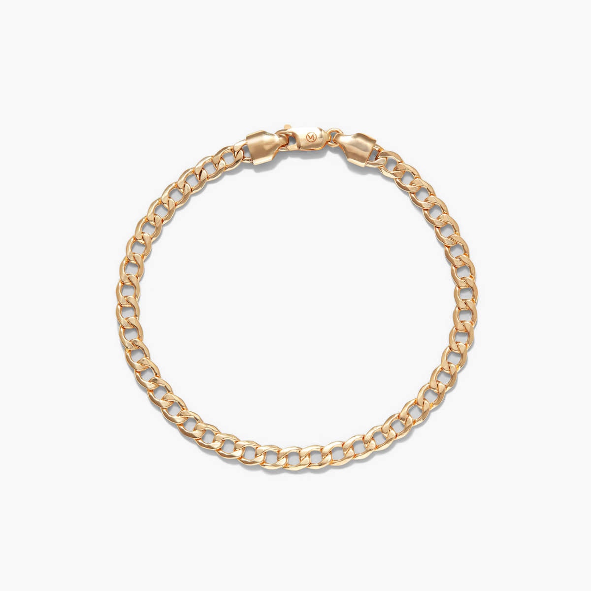 Flat Curb Chain Bracelet with a clasp, designed for everyday wear, enhancing any outfit with its elegant gold chain link.