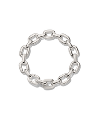 Stevie Bracelet: A modern chain bracelet with polished, elongated oval links, featuring a unique textured link for added style. Perfect for everyday wear.