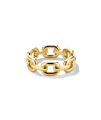 Stevie Ring: A chunky chain-link design in gold, featuring interlocking oval links with MEJURI and 925 stamps, ideal for stacking or wearing solo.