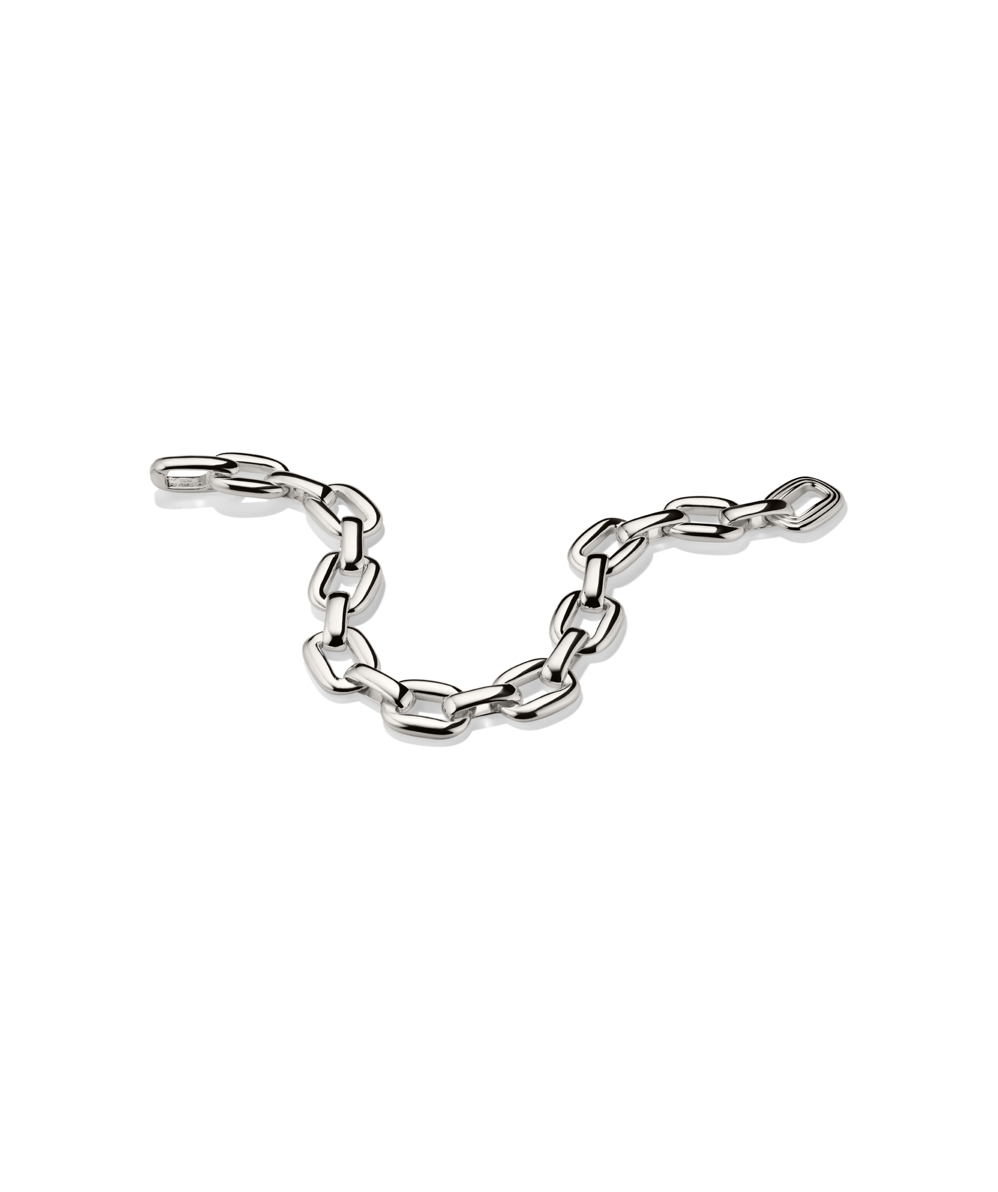 Stevie Bracelet featuring polished elongated oval links, highlighted by a textured link, designed for repeat wear with playful elegance.