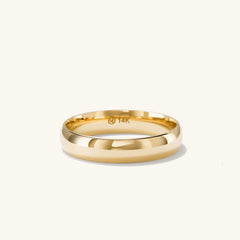 4mm Curve Band - A sleek, gold ring perfect for marking significant life moments with its lightweight and durable design.
