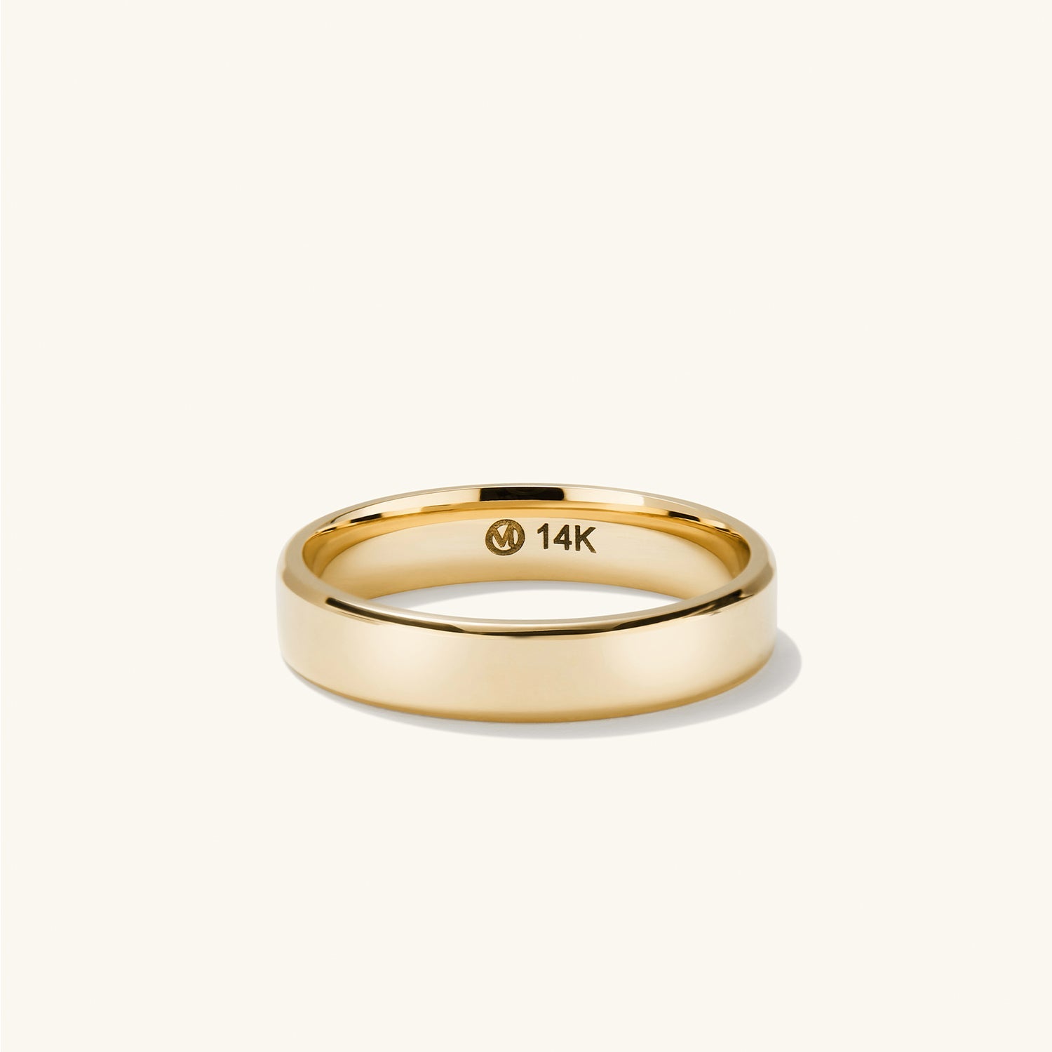 4mm Smooth Band, a gold ring with a diamond, perfect for engagement, showcasing elegant design and lightweight durability for your next chapter.