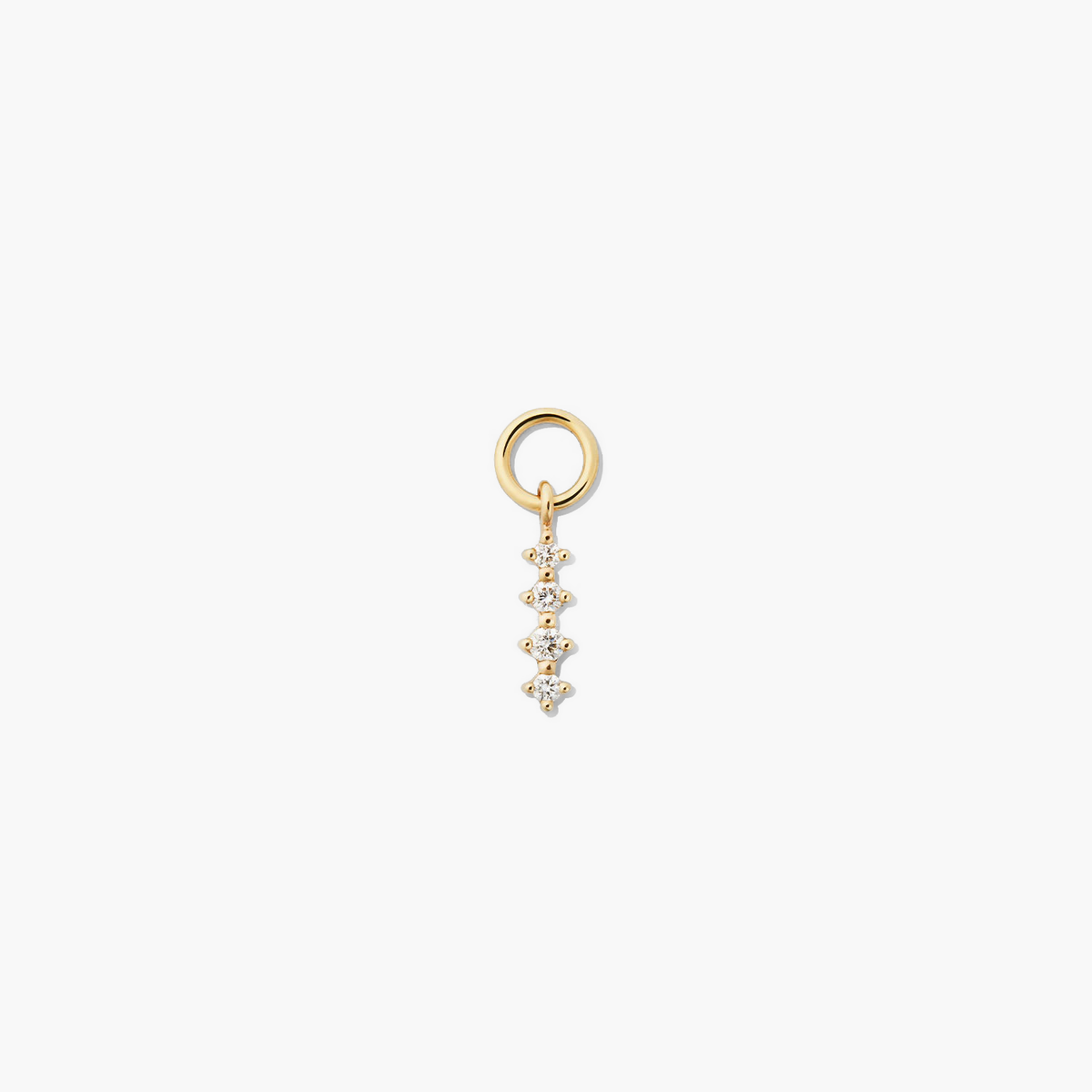 Single Diamond Icicle Hoop Charm