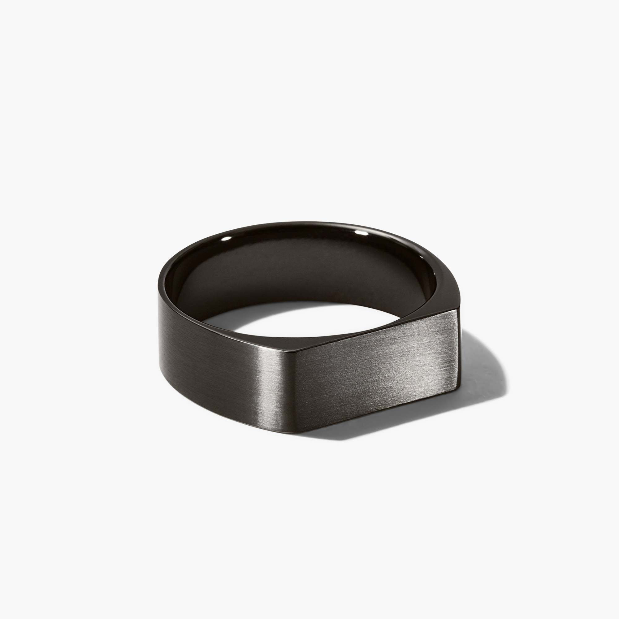 Slim Rectangular Signet Ring featuring a sleek hexagon design, offering a bold and substantial look for modern fashion accessories.